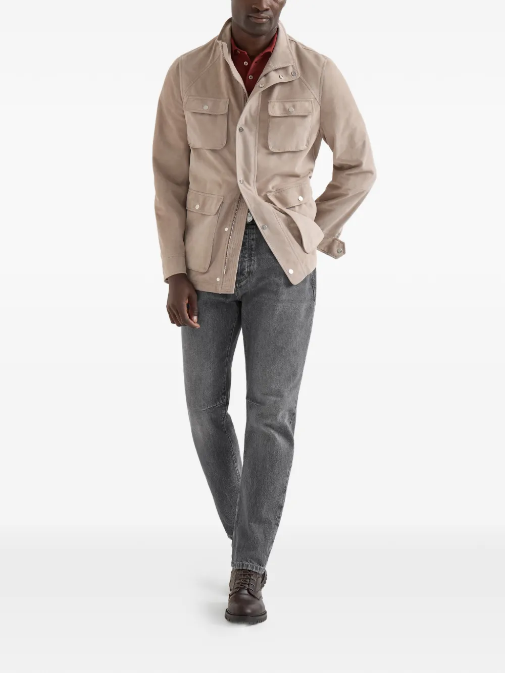 Brunello Cucinelli Piqué katoenen poloshirt met logo Oranje