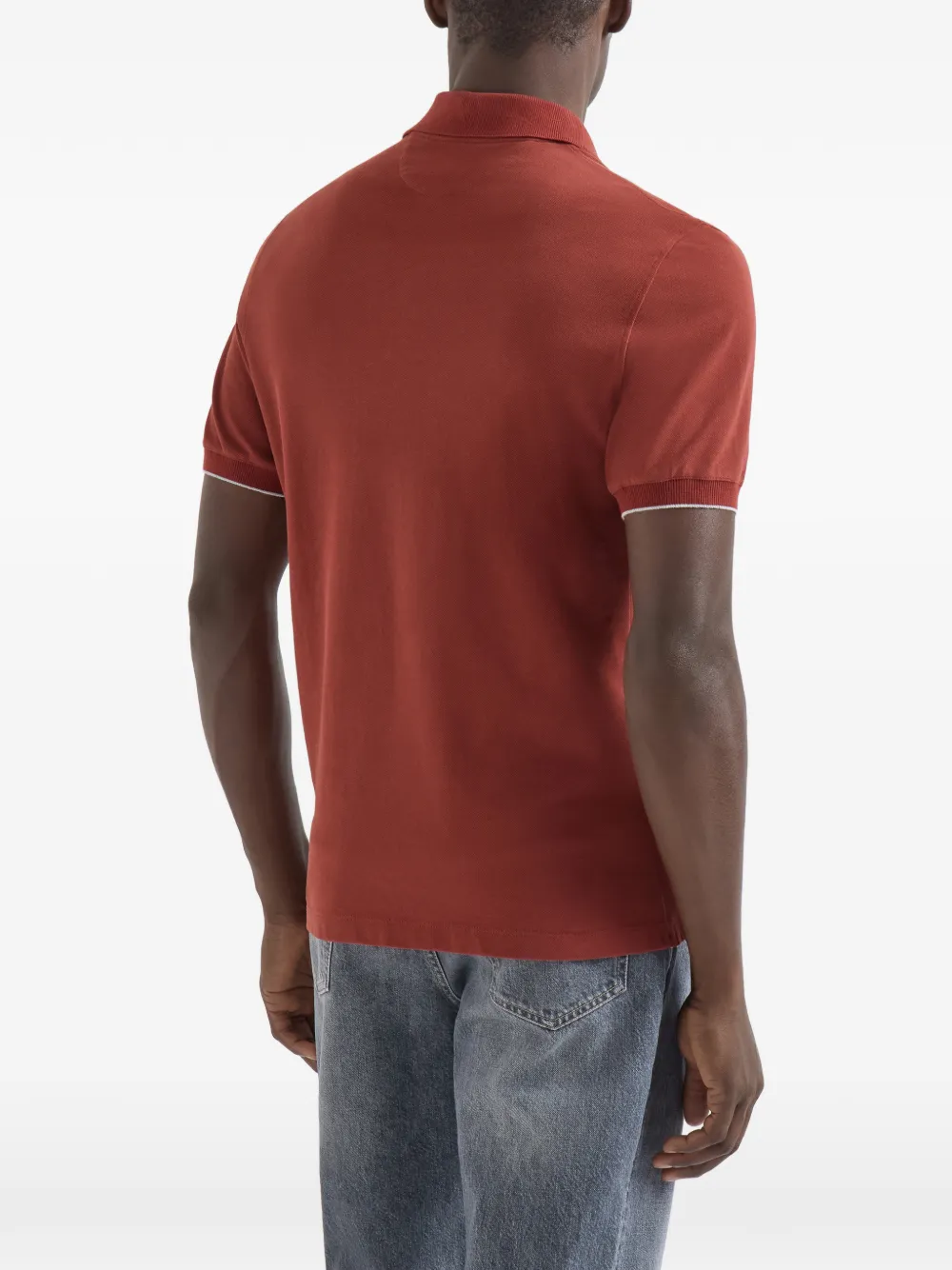 Brunello Cucinelli Piqué katoenen poloshirt met logo Oranje