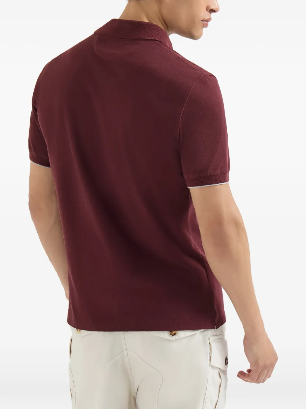 Brunello Cucinelli Piqué katoenen poloshirt met logo Rood