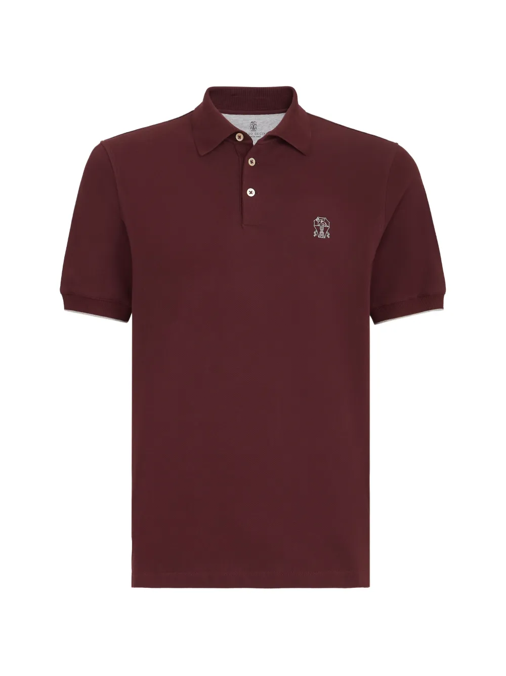 Brunello Cucinelli cotton-piqué polo shirt with logo - Rosso