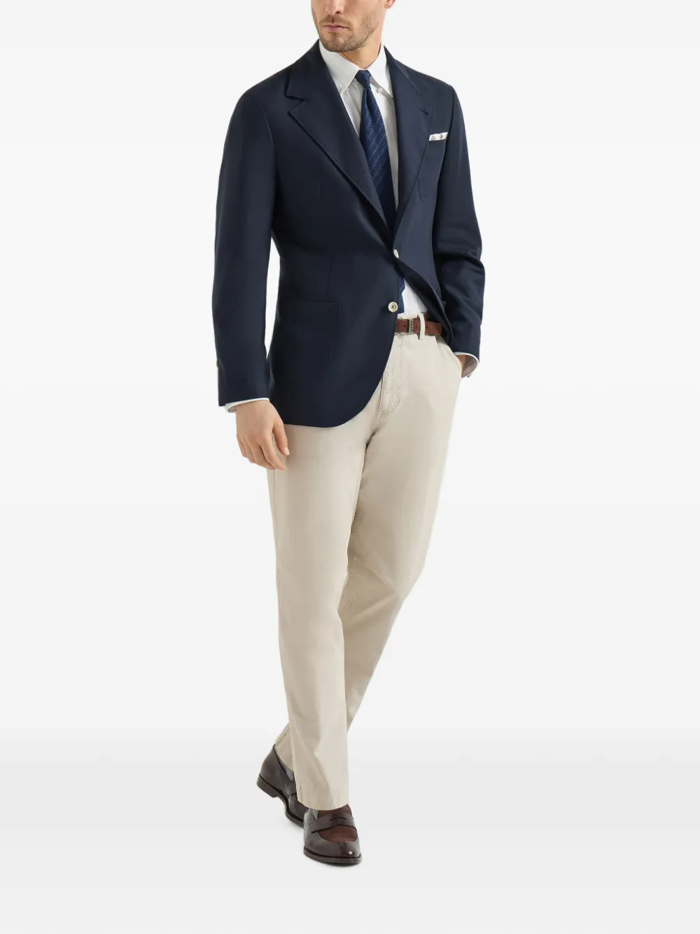 Brunello Cucinelli Batavia gedeconstrueerde blazer met opgestikte zakken Blauw