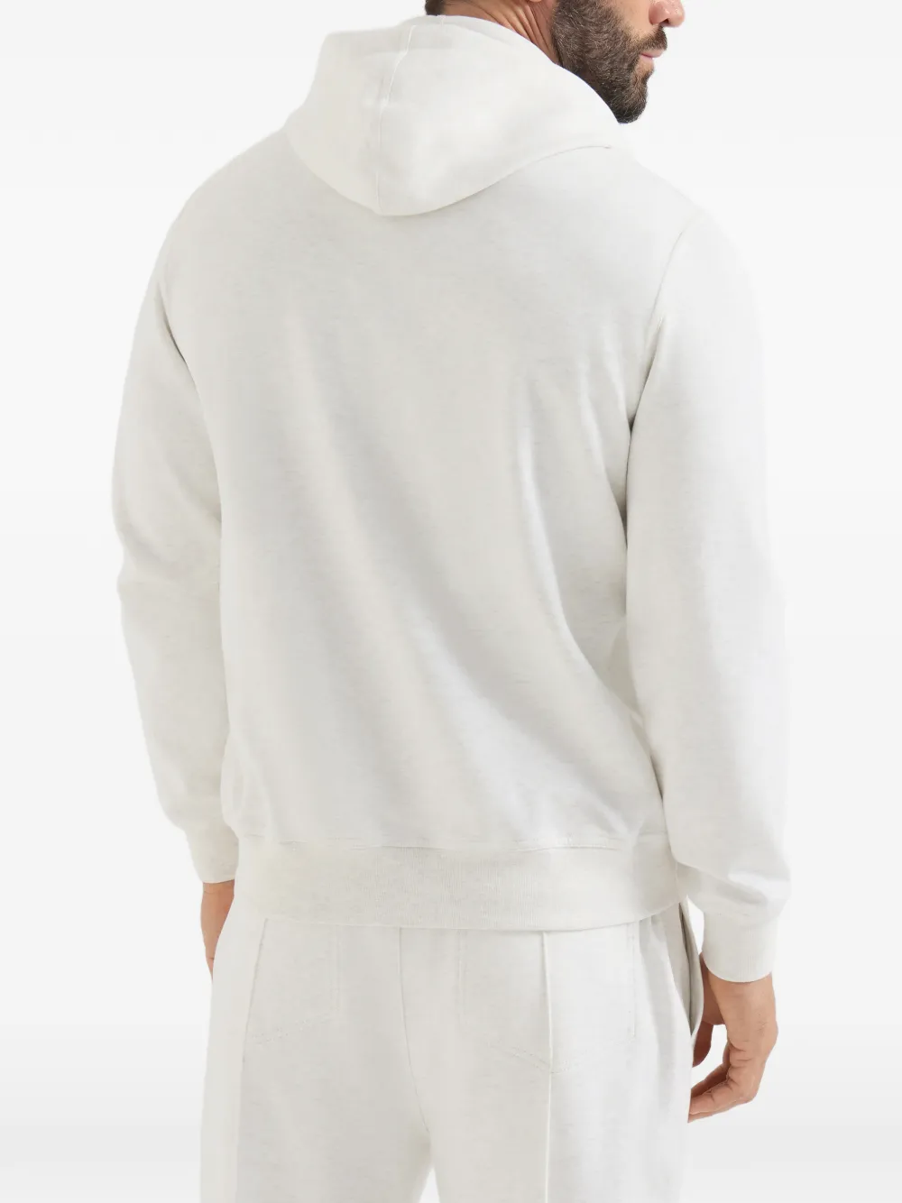 Brunello Cucinelli Techno sweater met capuchon en rits Grijs