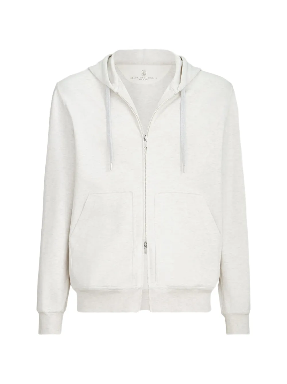 Brunello Cucinelli Techno sweater met capuchon en rits Grijs