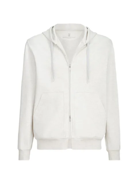 Brunello Cucinelli sudadera de algodón técnico con doble capucha y cierre