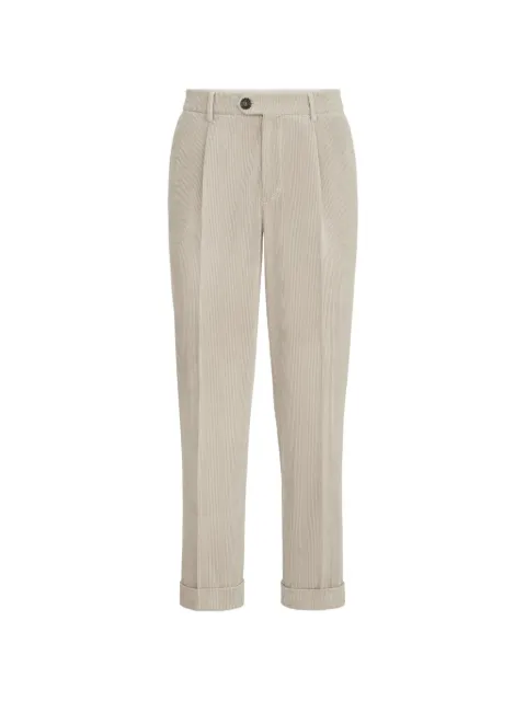 Brunello Cucinelli garment-dyed trousers in cotton corduroy with pleat