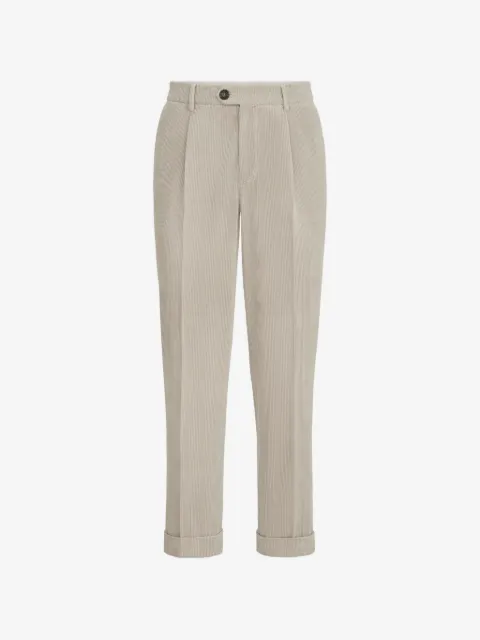 Brunello Cucinelli garment-dyed trousers in cotton corduroy with pleat