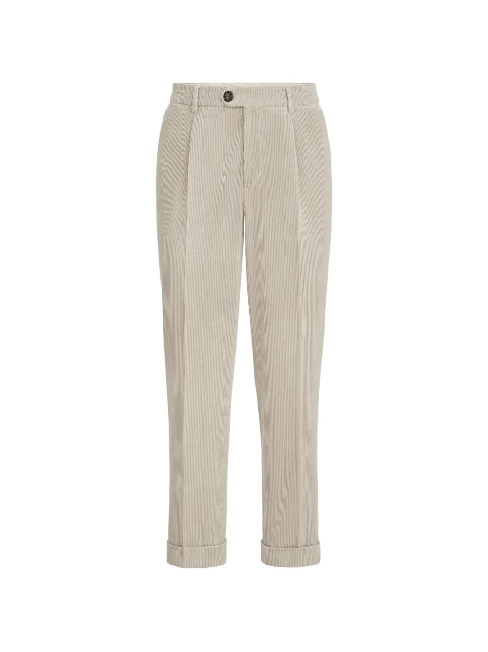 Brunello Cucinelli Katoenen ribfluwelen plooibroek met geverfd effect Beige