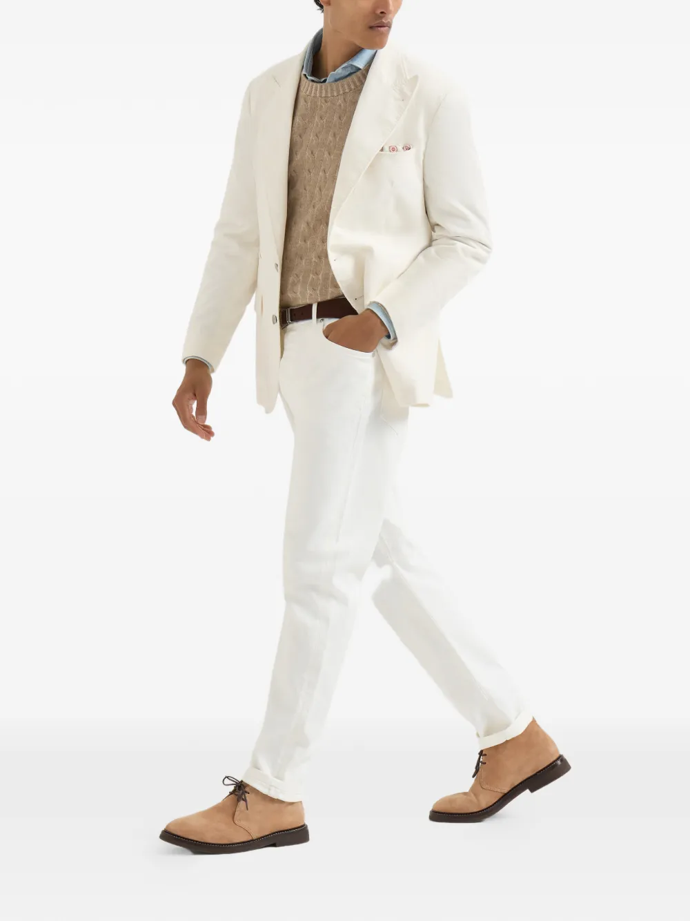 Brunello Cucinelli Chukka suède laarzen Beige
