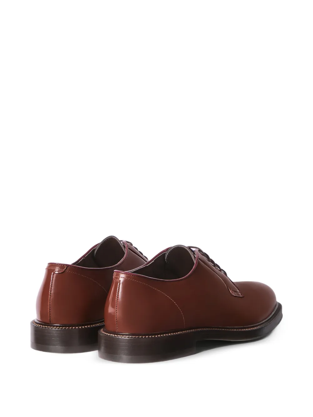 Brunello Cucinelli Derby schoenen met blokhak Bruin