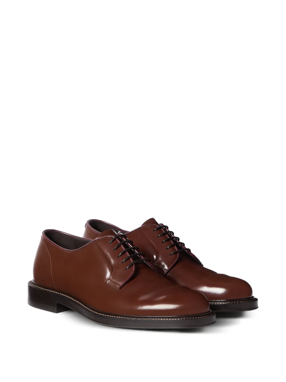 Brunello Cucinelli Derby schoenen met blokhak Bruin