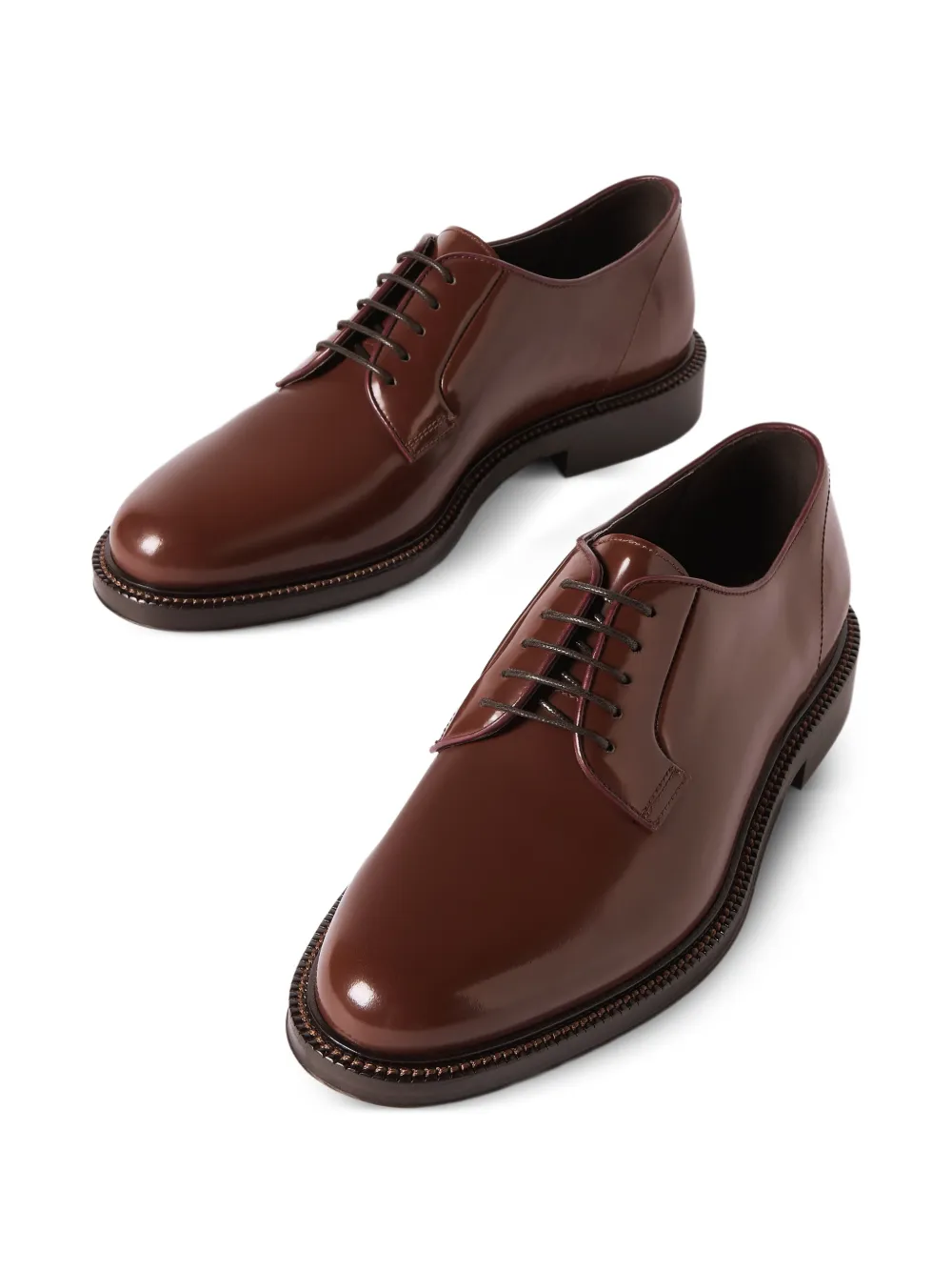 Brunello Cucinelli Derby schoenen met blokhak Bruin