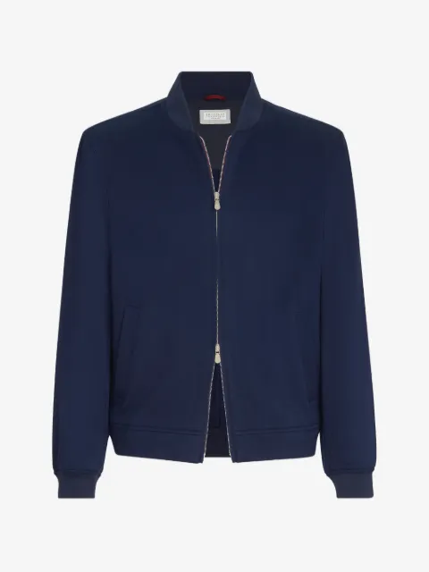 Brunello Cucinelli lightweight cashmere flannel bomber jacket
