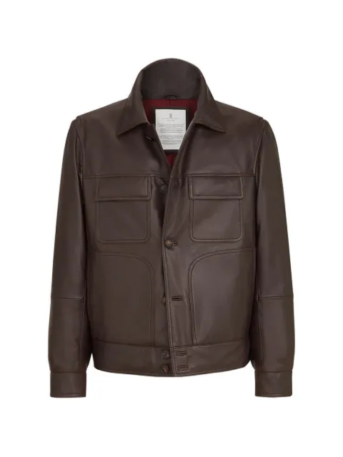 Brunello Cucinelli nappa leather outerwear jacket with Thermore® padding