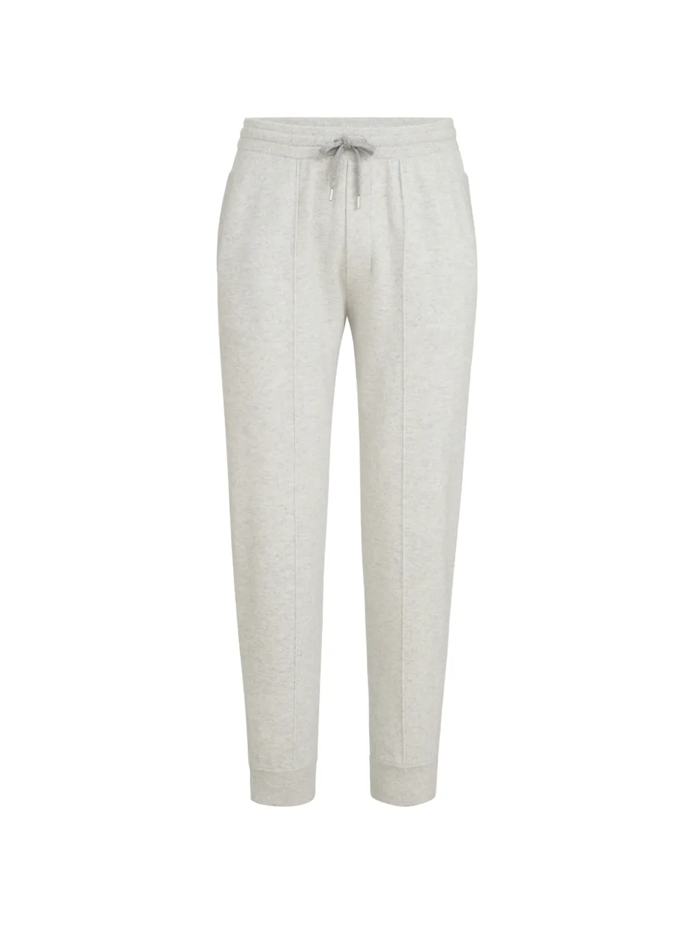 Brunello Cucinelli cashmere double-knit trousers with crête-detail and elasticated zipper cuffs - Grigio