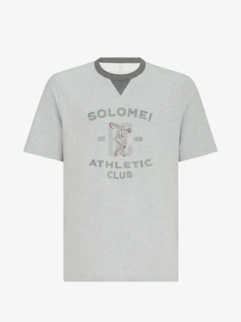 Brunello Cucinelli playera con cuello redondo estampada