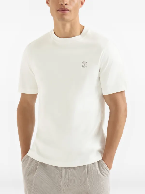 Brunello Cucinelli Cotton Jersey Crew Neck T-shirt With Logo