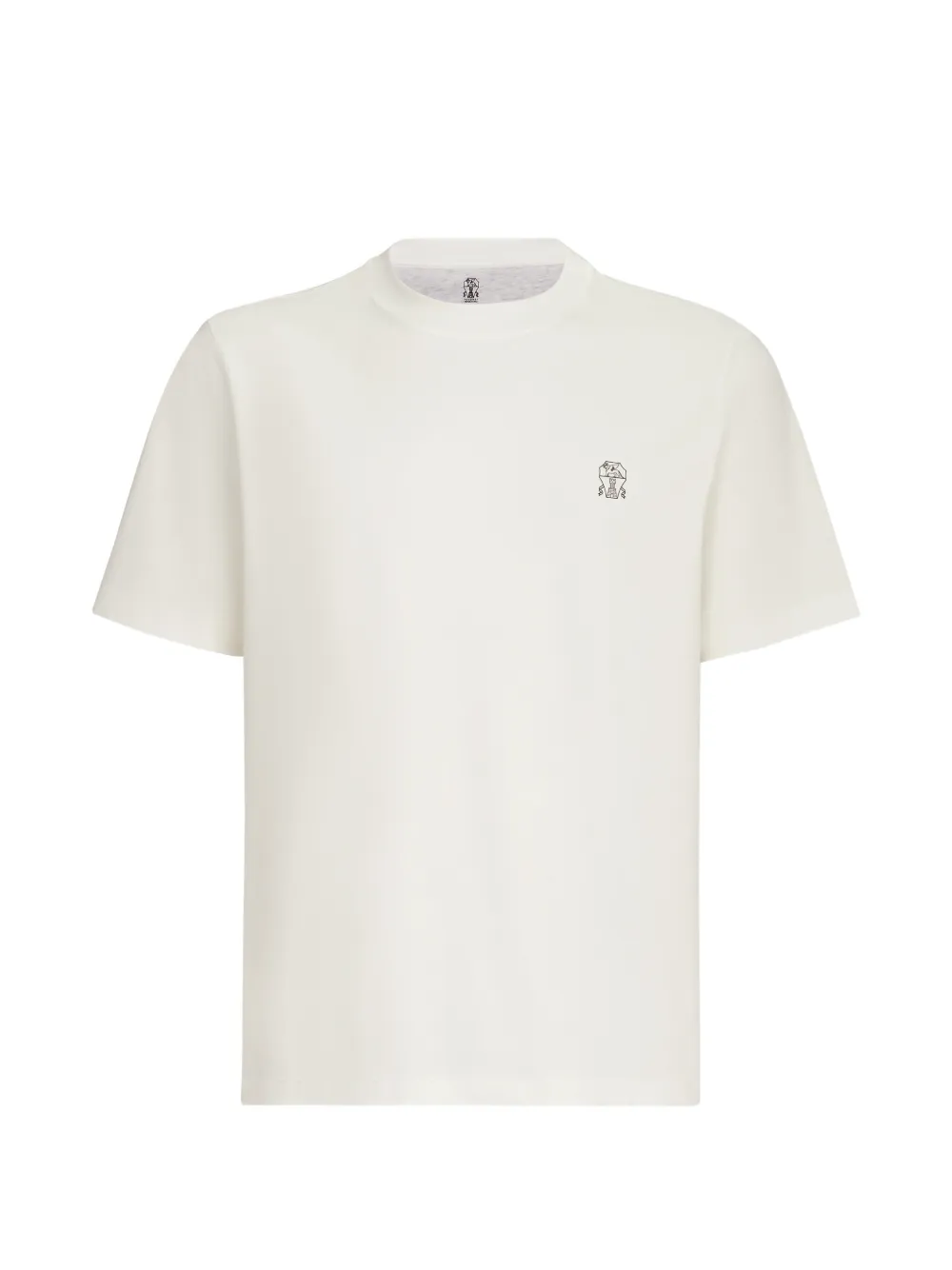Brunello Cucinelli cotton-jersey crew-neck T-shirt with logo - Bianco
