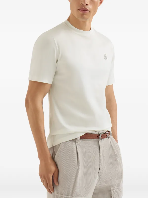 Brunello Cucinelli Cotton Jersey Crew Neck T-shirt With Logo