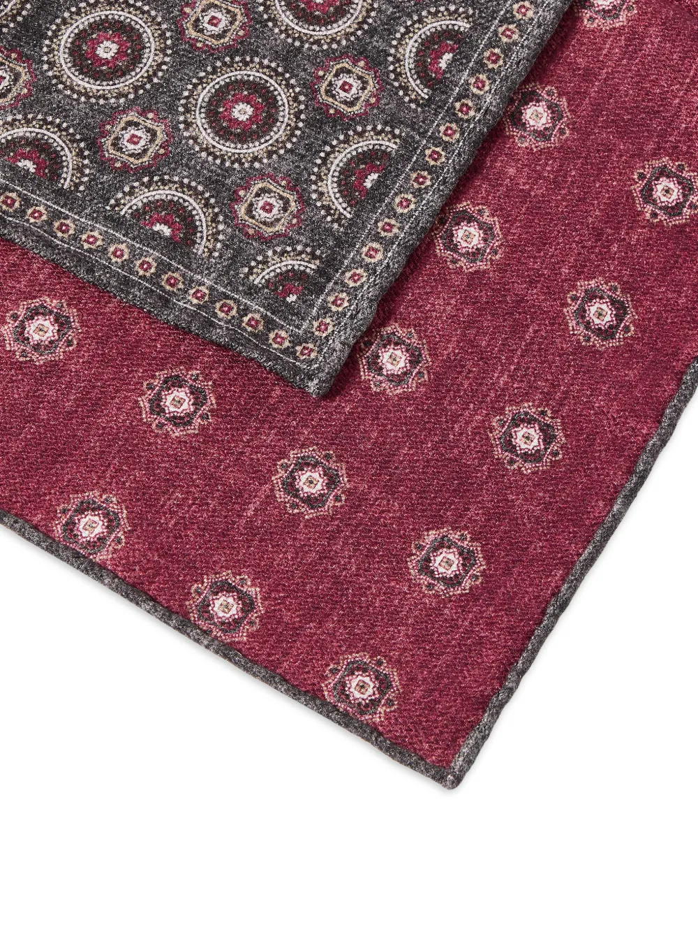 Brunello Cucinelli Zijden pochet met medaillon-design Grijs