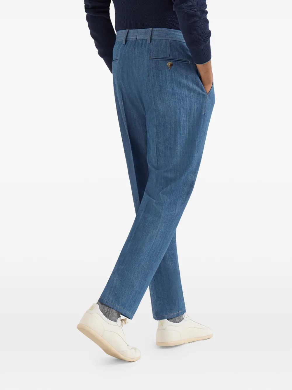 Brunello Cucinelli Broek met plooien Blauw