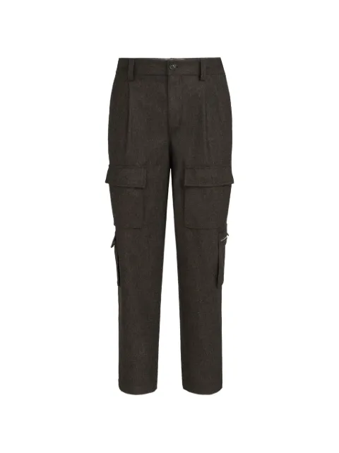Brunello Cucinelli virgin wool flannel trousers with cargo pockets and waist tabs