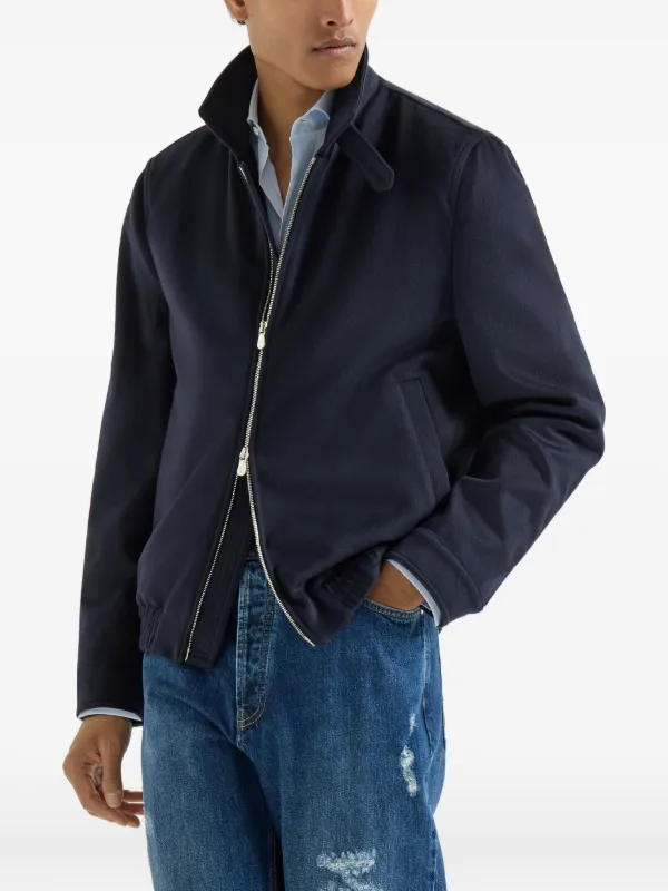 Brunello Cucinelli zip-up Jacket | Blue | FARFETCH JO
