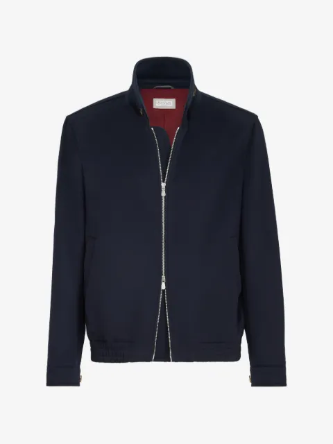Brunello Cucinelli virgin wool beaver cloth bomber jacket with zipper