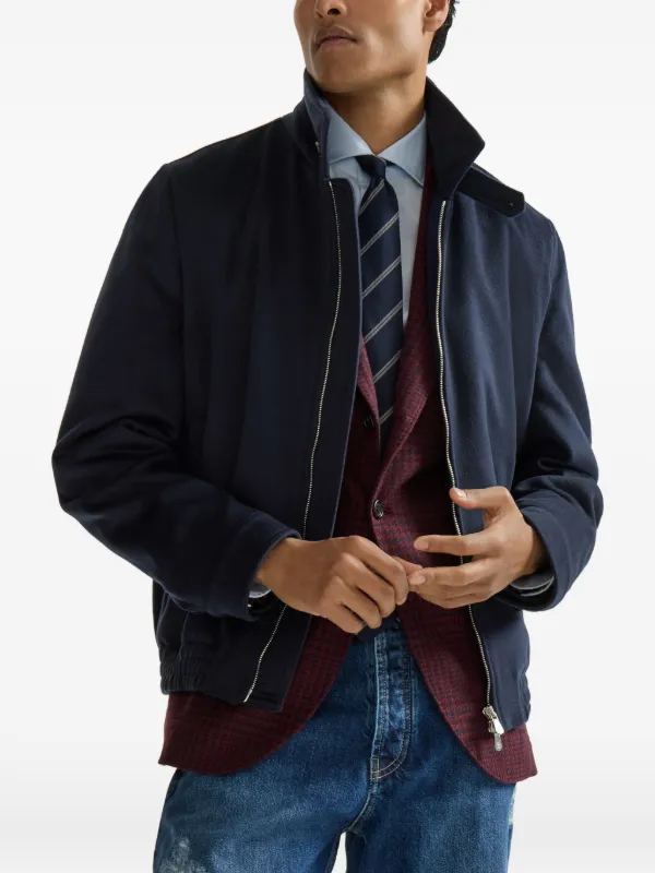 Brunello Cucinelli zip-up Jacket | Blue | FARFETCH JO