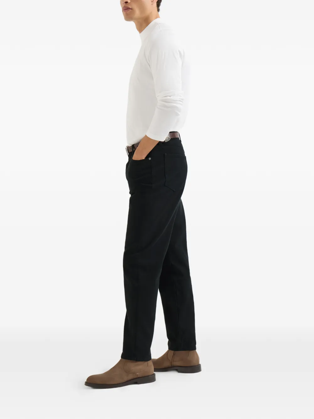 Brunello Cucinelli Jeans met vijf zakken en geverfd effect Zwart