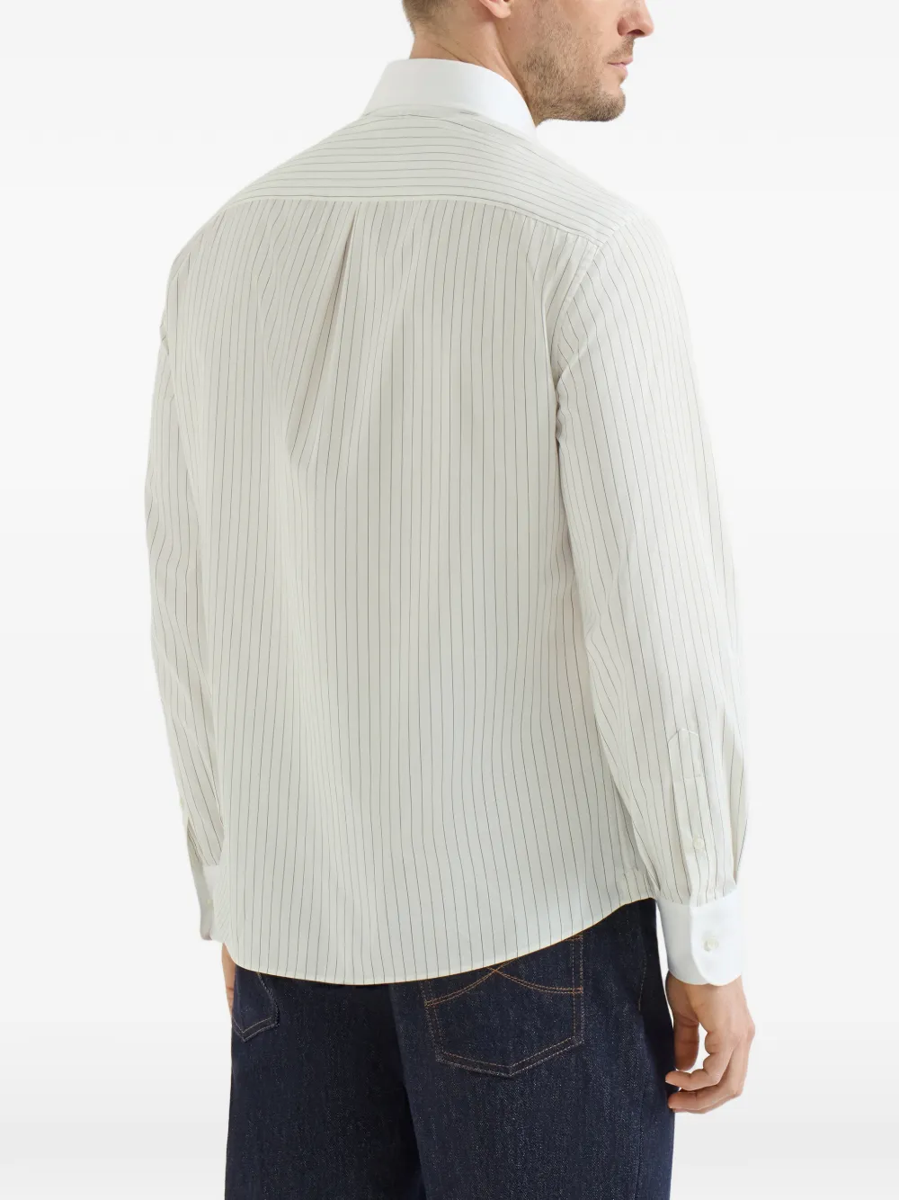Brunello Cucinelli Gestreept overhemd Beige