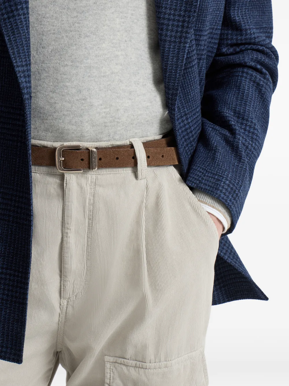Brunello Cucinelli Omgekeerde leren riem Bruin