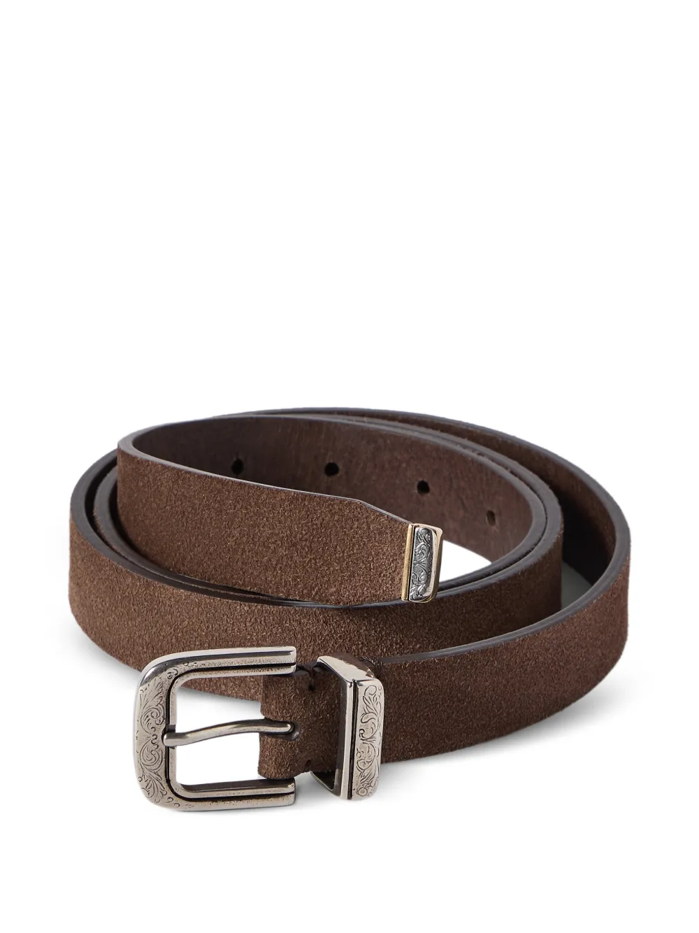 Brunello Cucinelli Omgekeerde leren riem Bruin