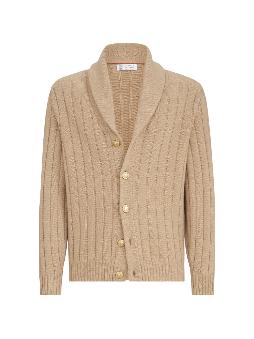 Brunello Cucinelli Cashmere Ribbed Cardigan In Neutrals