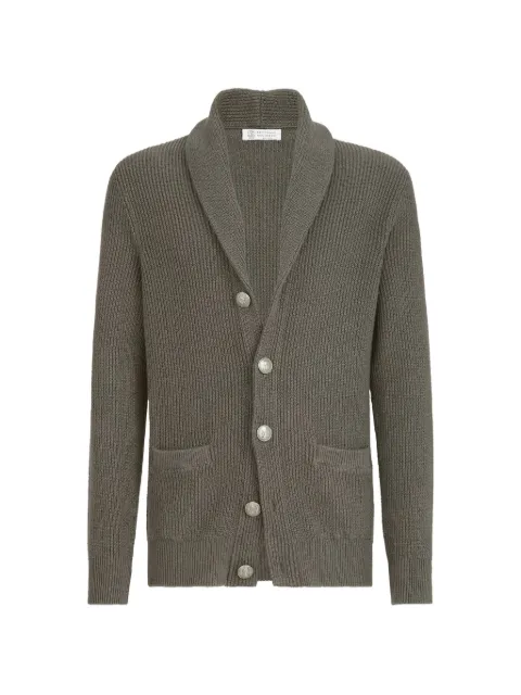 Brunello Cucinelli malfilé-cotton English-rib cardigan