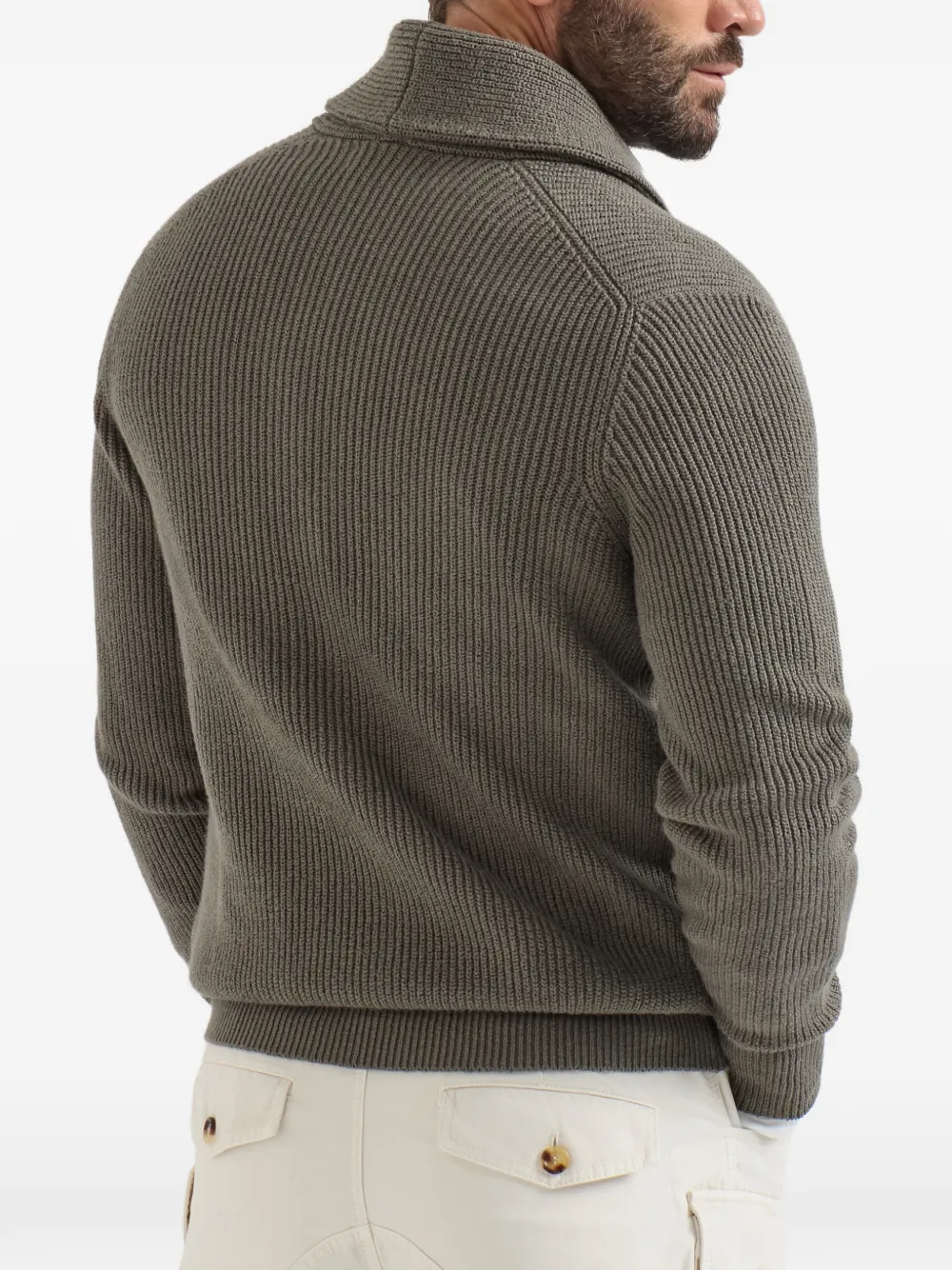 Brunello Cucinelli Malfilé-katoenen Engelse-rib vest Groen