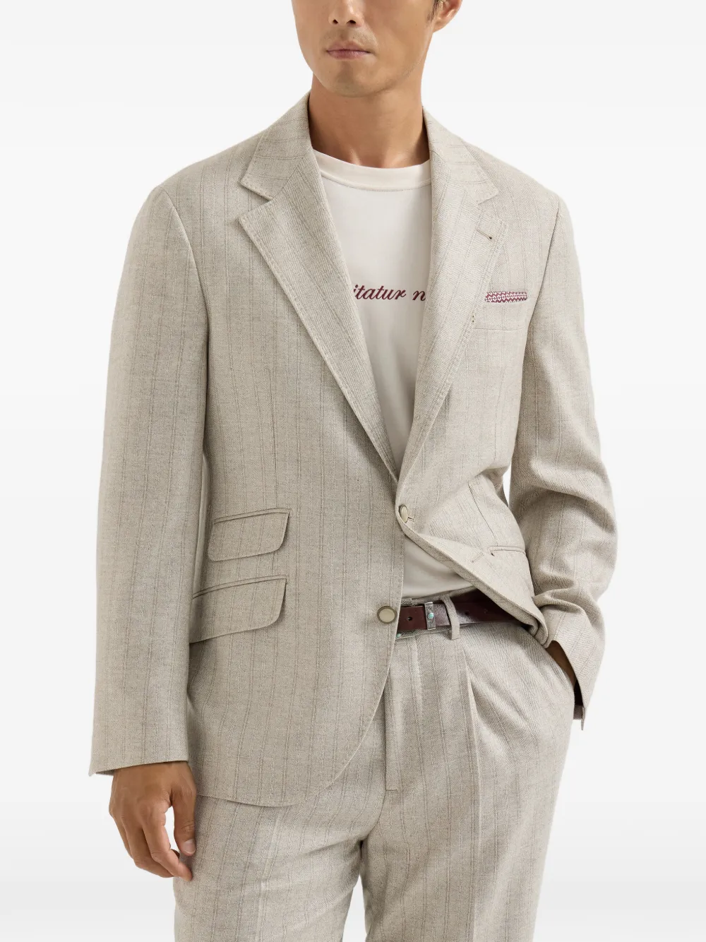Brunello Cucinelli Cavallo gestreepte blazer Beige