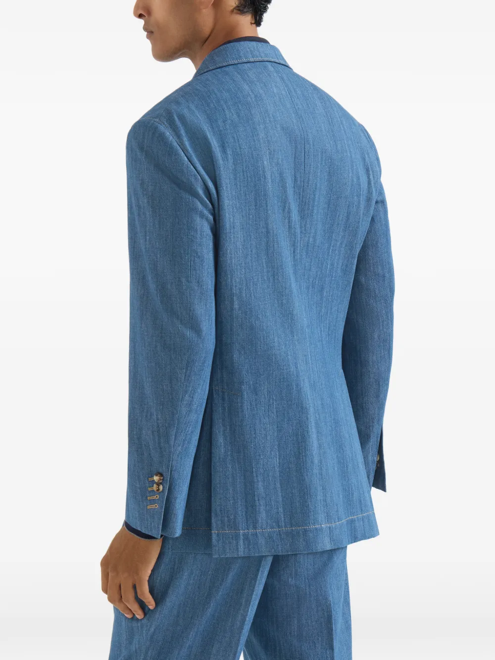 Brunello Cucinelli Blazer met puntige revers Blauw