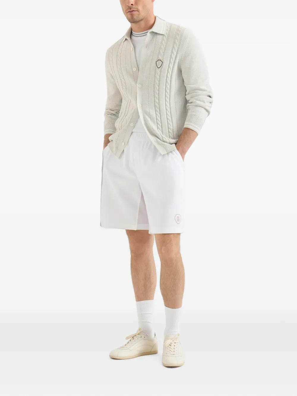 Brunello Cucinelli T-shirt met geborduurd logo Wit