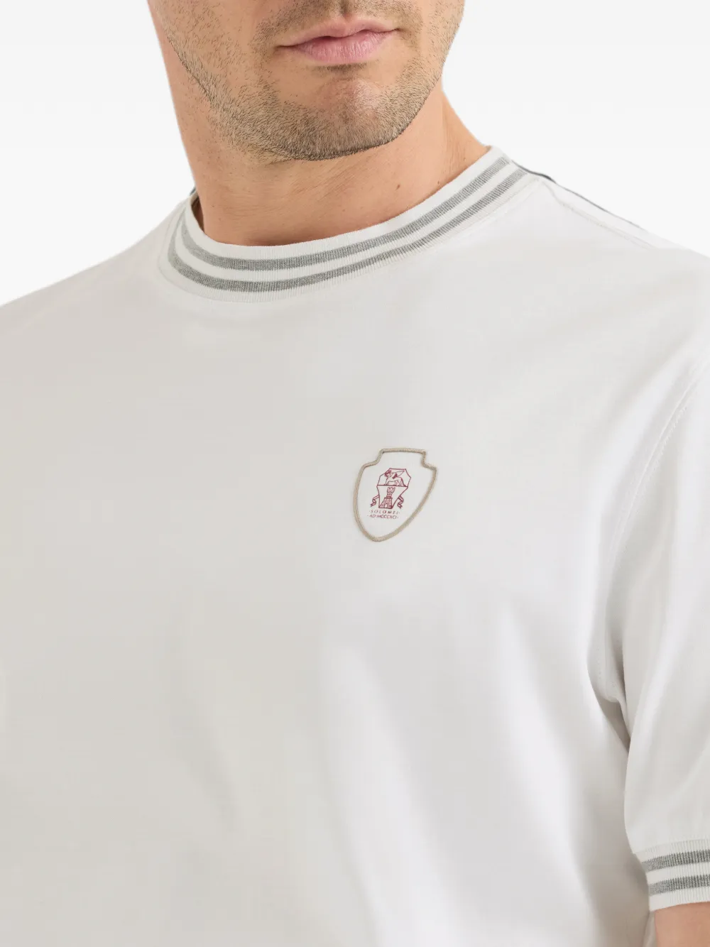 Brunello Cucinelli T-shirt met geborduurd logo Wit