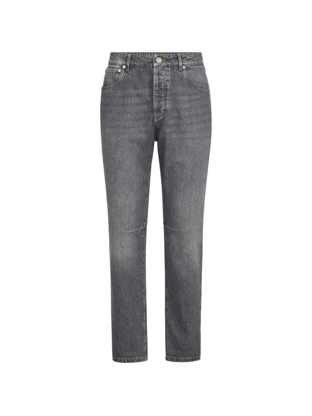 Brunello Cucinelli greyscale denim leisure-fit five-pocket trousers - Grigio