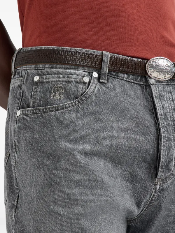 Brunello Cucinelli Greyscale Denim leisure-fit five-pocket
