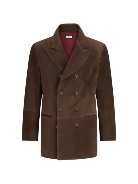 Brunello Cucinelli スエード ジャケット、ピークラペル