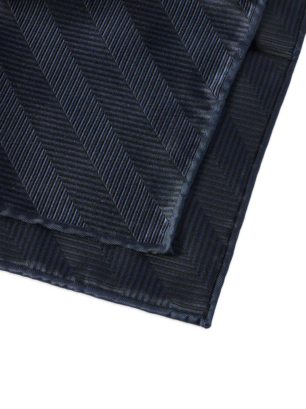 Brunello Cucinelli Zijden pochet met chevron-streep Blauw