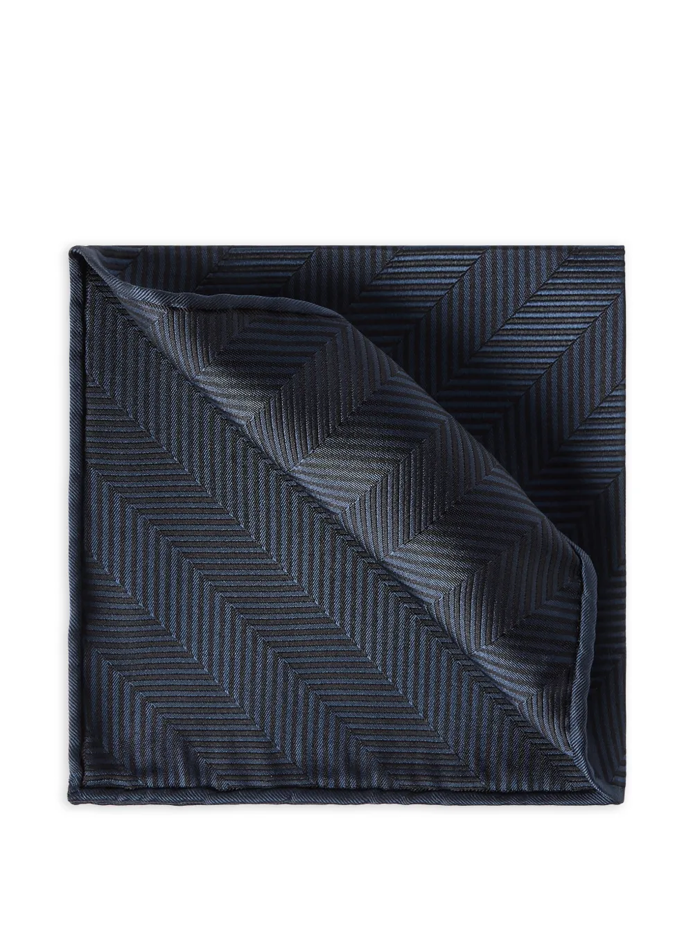 Brunello Cucinelli silk chevron pocket square - Blu