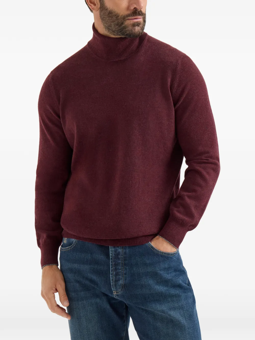 Brunello Cucinelli Mouliné kasjmier coltrui Rood