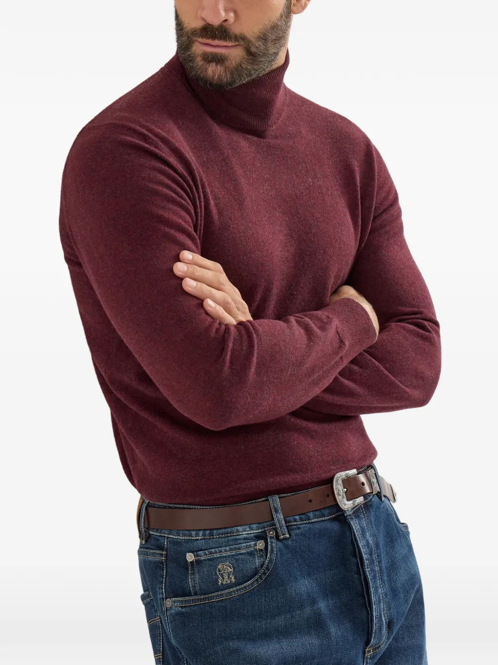 Brunello Cucinelli Mouliné kasjmier coltrui Rood
