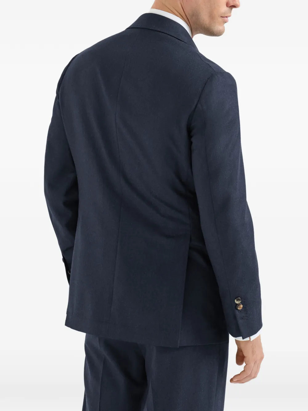 Brunello Cucinelli Scheerwollen flanellen gedeconstrueerde Cavallo blazer Blauw