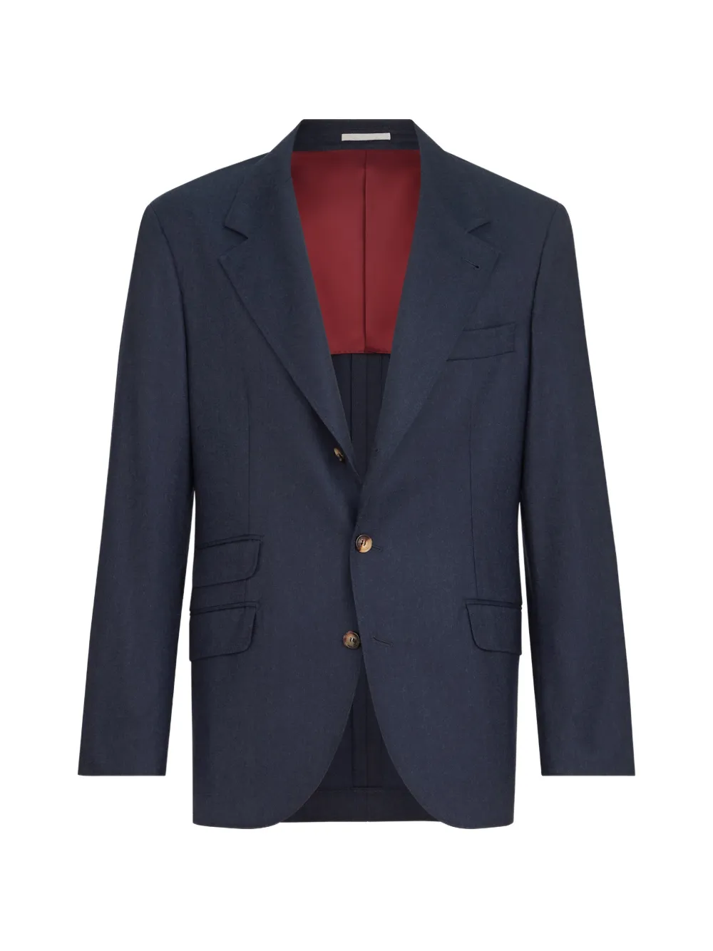 Brunello Cucinelli virgin wool flannel deconstructed Cavallo blazer - Blu