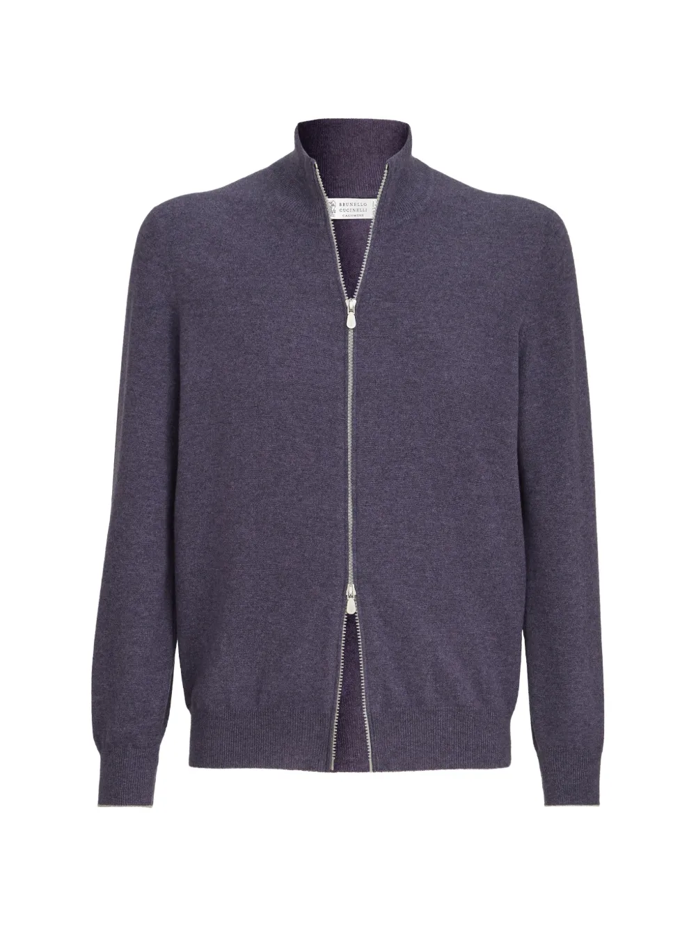 Brunello Cucinelli cashmere high-neck cardigan with zipper - Viola