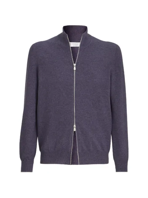 Brunello Cucinelli cashmere high-neck cardigan with zipper